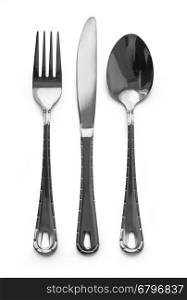 Fork, knife isolated .on white background with clipping path