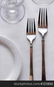 Forks on Dining Table