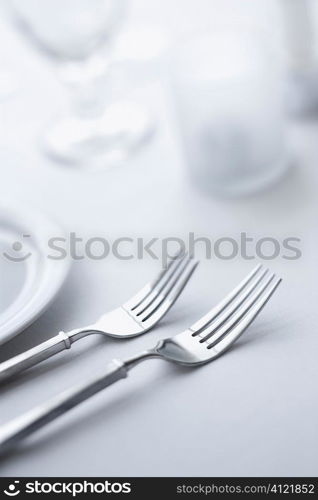 Forks on Dining Table