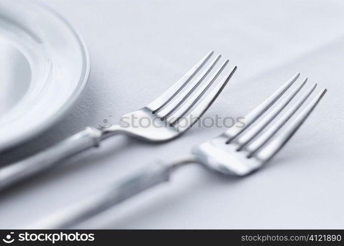 Forks on Dining Table