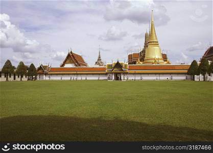 Formal garden in front of a temple, Wat Phra Kaew, Grand Palace, Bangkok, Thailand