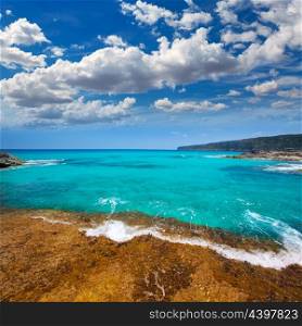 Formentera Escalo de San Agustin beach turquoise Mediterranean at Balearic Islands