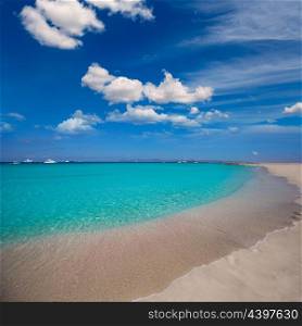 Formentera Illetes Illetas tropical beach near Ibiza at Balearic islands of Spain