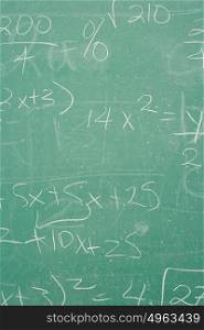 Formula written on a blackboard
