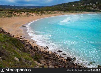 Fornells in Menorca Cala Tirant beach at Balearic Islands of Spain