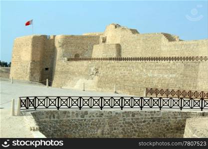 Fort Bahrein stone walls near Manama city