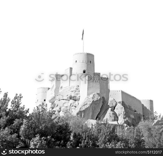 fort battlesment sky and star brick in oman muscat the old defensive