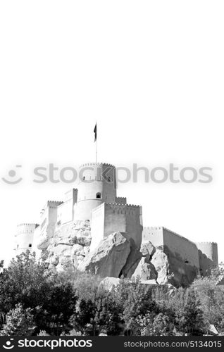 fort battlesment sky and star brick in oman muscat the old defensive