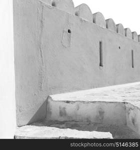 fort battlesment sky and star brick in oman muscat the old defensive