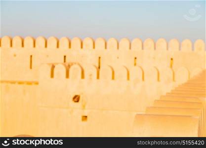 fort battlesment sky and star brick in oman muscat the old defensive