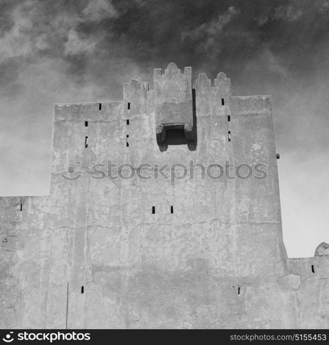 fort battlesment sky and star brick in oman muscat the old defensive