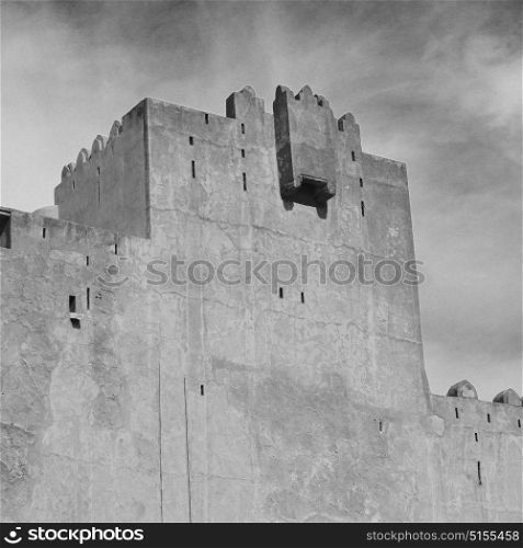 fort battlesment sky and star brick in oman muscat the old defensive