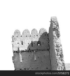 fort battlesment sky and star brick in oman muscat the old defensive