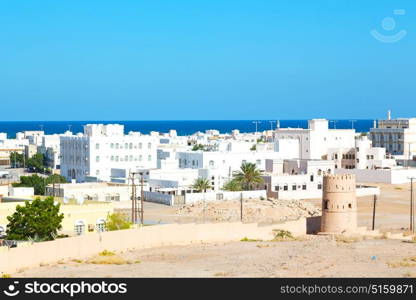 fort battlesment sky and star brick in oman muscat the old defensive