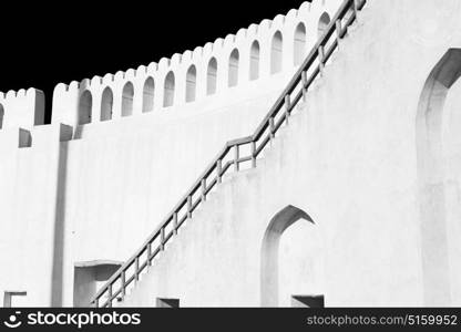 fort battlesment sky and star brick in oman muscat the old defensive