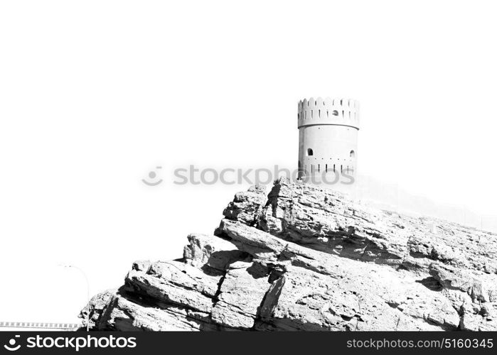 fort battlesment sky and star brick in oman muscat the old defensive