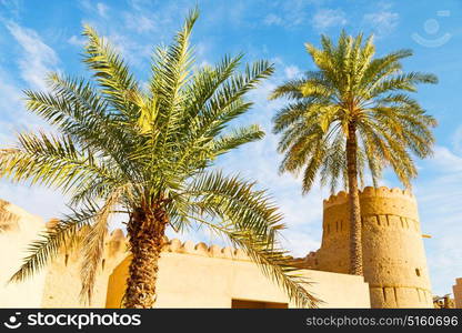 fort battlesment sky and star brick in oman muscat the old defensive