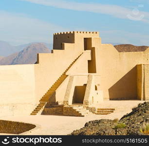 fort battlesment sky and star brick in oman muscat the old defensive