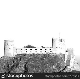 fort battlesment sky and star brick in oman muscat the old defensive