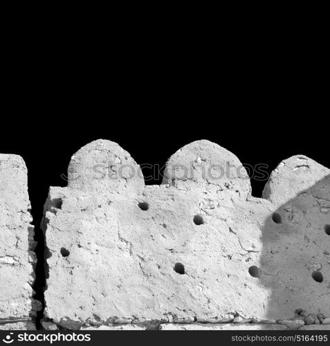 fort battlesment sky and star brick in oman muscat the old defensive