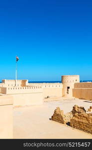 fort battlesment sky and star brick in oman muscat the old defensive