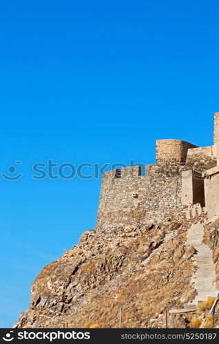 fort battlesment sky and star brick in oman muscat the old defensive