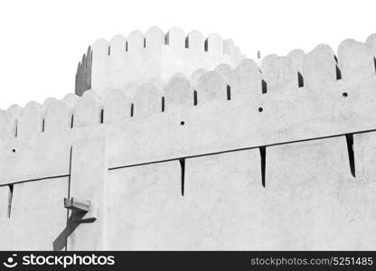 fort battlesment sky and star brick in oman muscat the old defensive