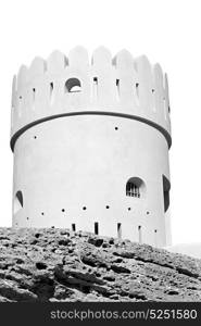 fort battlesment sky and star brick in oman muscat the old defensive