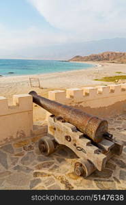 fort battlesment sky and star brick in oman muscat the old defensive sea mountain