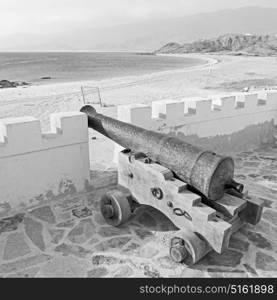 fort battlesment sky and star brick in oman muscat the old defensive sea mountain