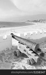 fort battlesment sky and star brick in oman muscat the old defensive sea mountain