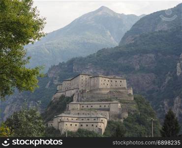Fort in Bard. Fort Bard fortified complex in Aosta Valley in Bard, Italy