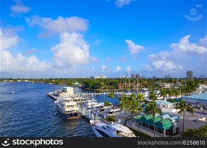 Fort Lauderdale Stranahan river at A1A in Florida USA