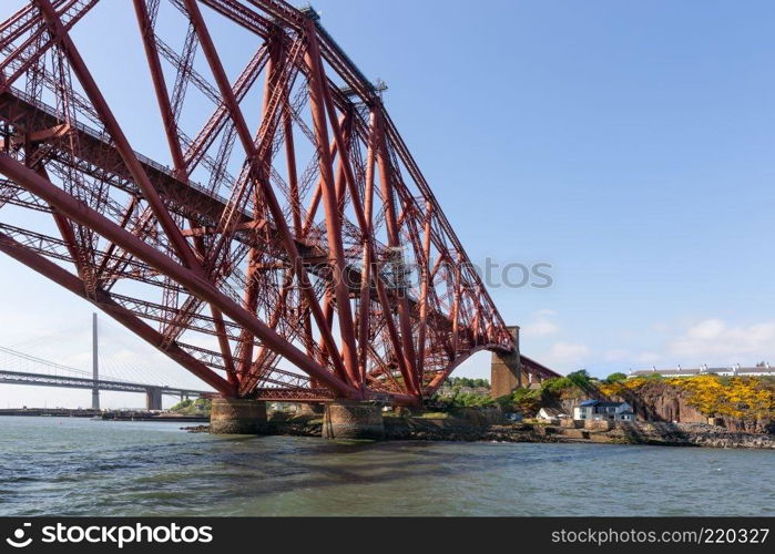 Forth Bridge, railway bridge over Firth of Forth near Queensferry in Scotland. Forth Bridge over Firth of Forth near Queensferry in Scotland