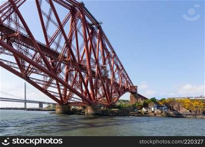 Forth Bridge, railway bridge over Firth of Forth near Queensferry in Scotland. Forth Bridge over Firth of Forth near Queensferry in Scotland