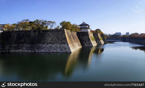 Fortification and ditch water around Osaka Castle