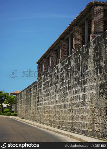 Fortified wall of a castle, Castillo de San Felipe, Cartagena, Colombia