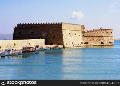 Fortress along the sea, Venetian Fortress, Heraklion Harbour, Crete, Greece