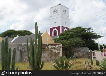 Fortress and clock tower, Oranjestad, Aruba, ABC Islands