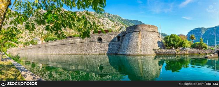 Fortress, Bastion of Kotor at sunny summer day. Bastion of Kotor