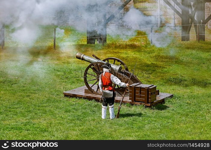 Fortress Cannon Ready to Fire. The Cannon is Ready to Shoot