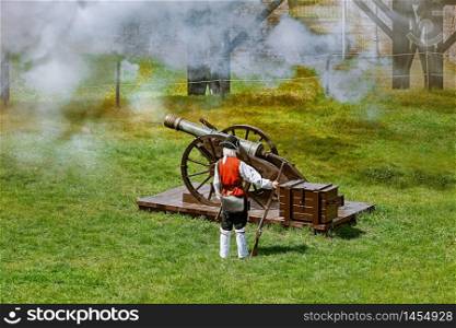 Fortress Cannon Ready to Fire. The Cannon is Ready to Shoot