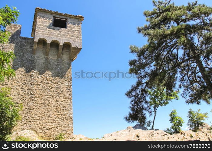 Fortress Guaita on Mount Titan. The Republic of San Marino