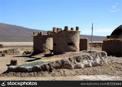 Fortress in the desert near Uyuni, Bolivia