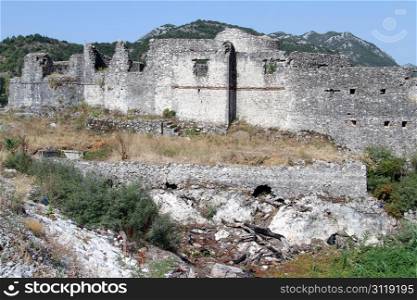 Fortress near bank of Skadar lake in Montenegro