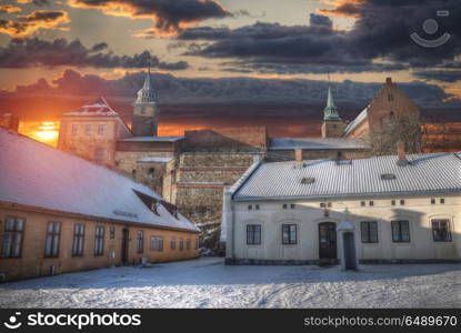 fortress of Akershus - a castle in Oslo, the capital of Norway.. fortress of Akershus - a castle in Oslo