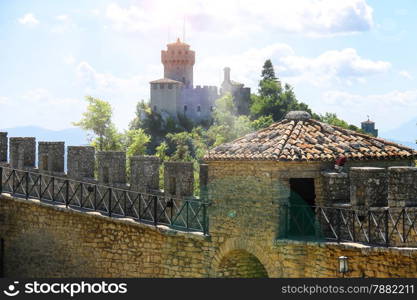 Fortress of San Marino on a sunny day