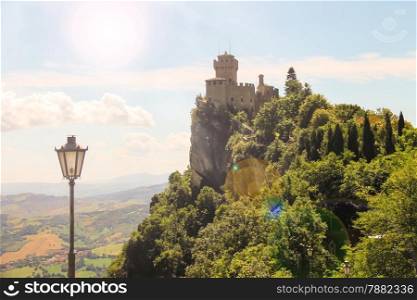 Fortress of San Marino on a sunny day