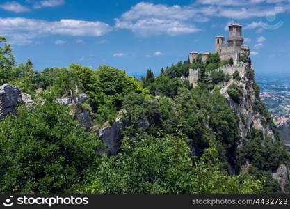 Fortress on a cliff in San Marino