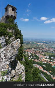 Fortress on a cliff in San Marino